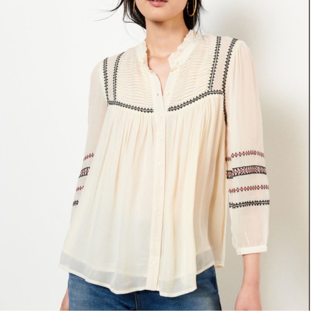 ba&sh Celeste Embroidered Blouse | Women’s Size M